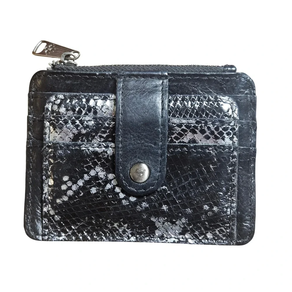 Patricia Nash Cassis‎ Snakeskin Leather Card Case Wallet Animal Print Mob Wife